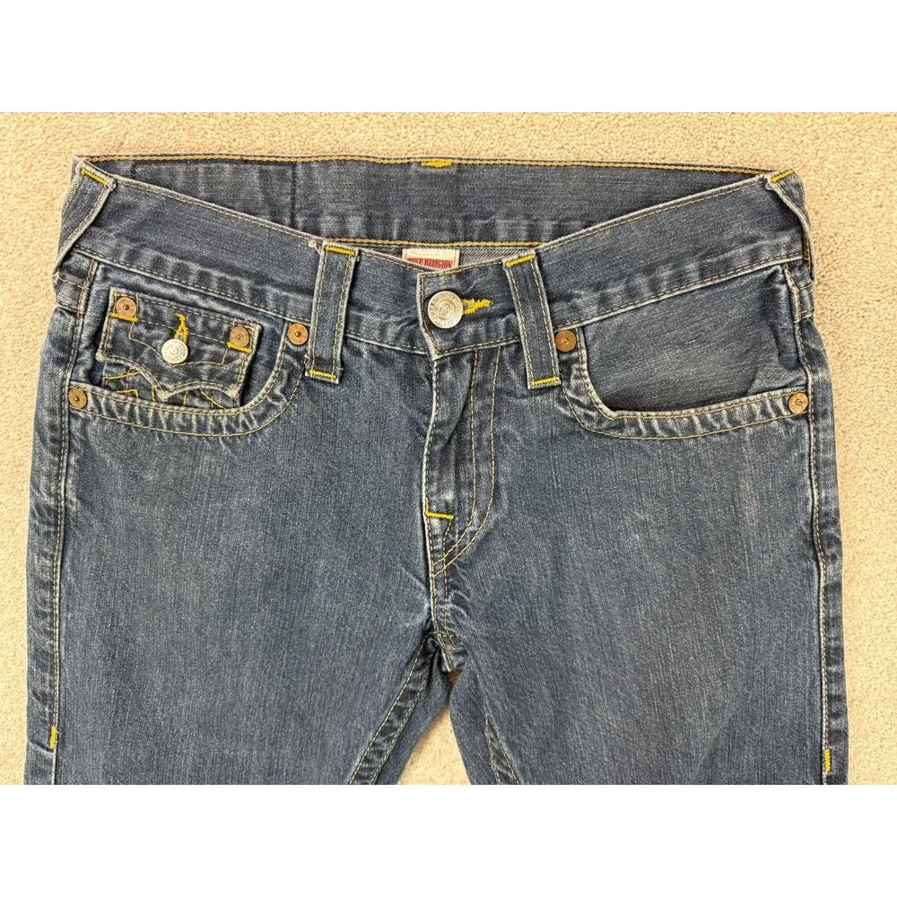 True Religion Ricky Men's Size 30x31 Straight Leg Jeans Blue Flap Pockets 703369